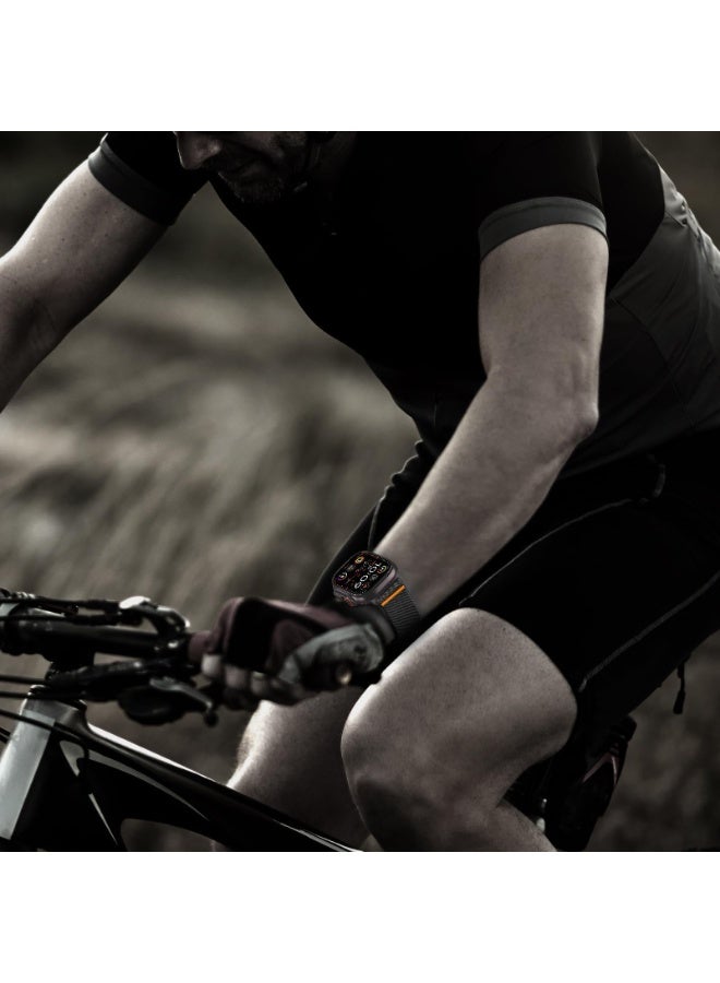 شيك فايب سوار رياضي مرن من النايلون لساعات أبل ألترا 3/ألترا 2/ألترا 49 مم، S11/S10 46 مم، S9/S8/S7 45 مم، SE3/SE2/SE/S6/S5/S4 44 مم، S3/S2/S1 42 مم، مناسب للرجال والنساء. حزام نايلون مطاطي مزود بإبزيم على شكل مظلة لساعات أبل SE 3/2/1 من السلسلة 11 10 9 8 7 6 5 4 3 ألترا. - Image 3